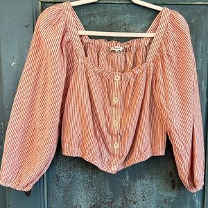 Madewell Red Striped Blouse